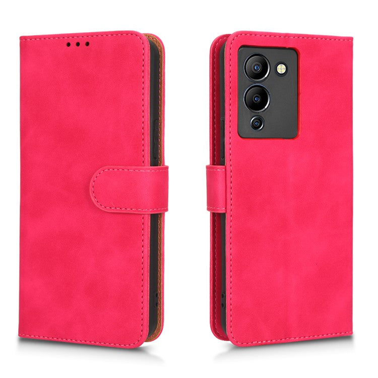 For Infinix Note 12 G96 4G Skin-Touch Feeling Stand Phone Case PU Leather Full Protection Wallet Cover - Red