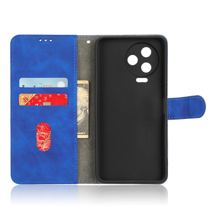 For Infinix Note 12 Pro 4G Stand Wallet Folio Flip Phone Case Skin-touch Feeling PU Leather Shockproof Cover - Blue