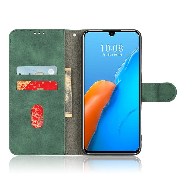 For Infinix Note 12 Pro 4G Stand Wallet Folio Flip Phone Case Skin-touch Feeling PU Leather Shockproof Cover - Green