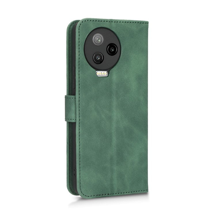 For Infinix Note 12 Pro 4G Stand Wallet Folio Flip Phone Case Skin-touch Feeling PU Leather Shockproof Cover - Green