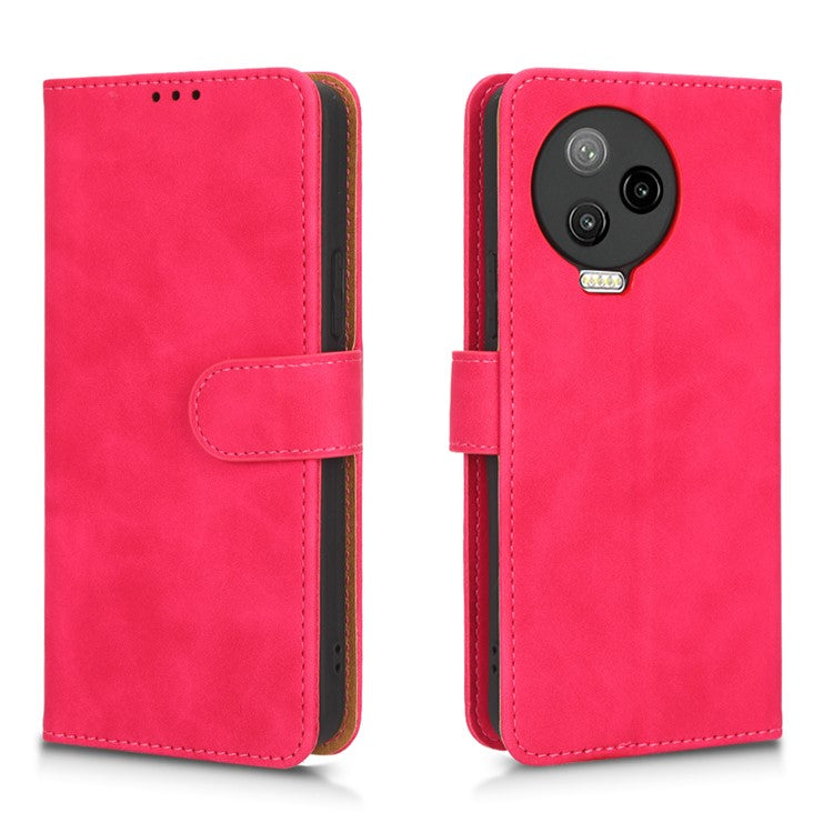 For Infinix Note 12 Pro 4G Stand Wallet Folio Flip Phone Case Skin-touch Feeling PU Leather Shockproof Cover - Red