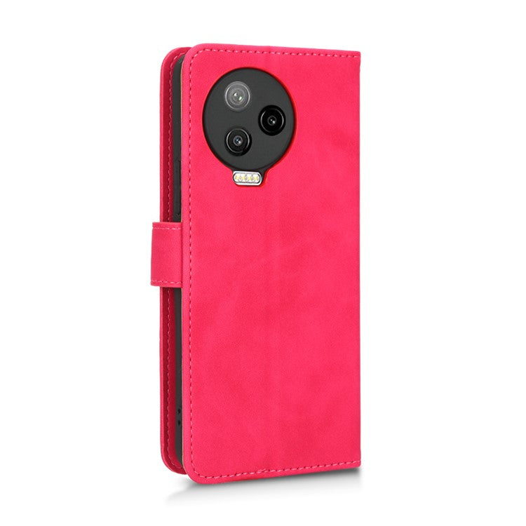 For Infinix Note 12 Pro 4G Stand Wallet Folio Flip Phone Case Skin-touch Feeling PU Leather Shockproof Cover - Red