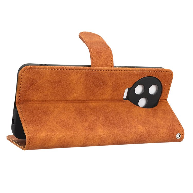 For Infinix Note 12 Pro 4G Stand Wallet Folio Flip Phone Case Skin-touch Feeling PU Leather Shockproof Cover - Brown