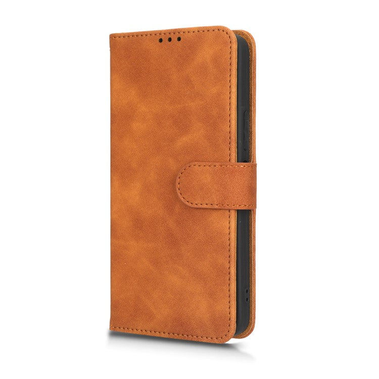 For Infinix Note 12 Pro 4G Stand Wallet Folio Flip Phone Case Skin-touch Feeling PU Leather Shockproof Cover - Brown