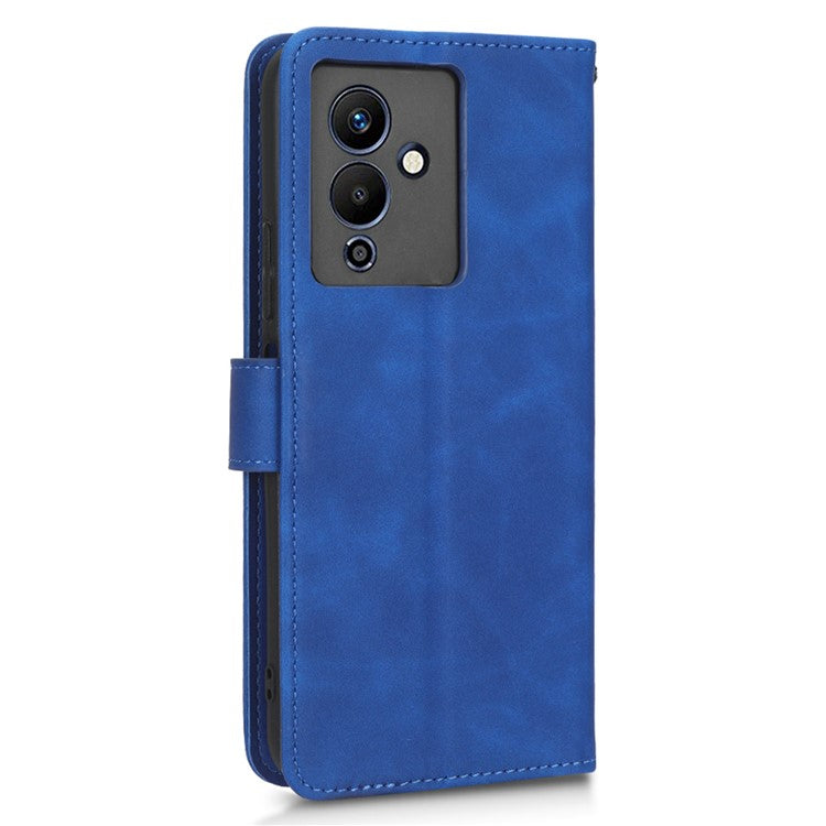 For Infinix Note 12 5G Skin-Touch Feeling Wallet Stand Phone Case PU Leather Full Protection Magnetic Clasp Cover - Blue