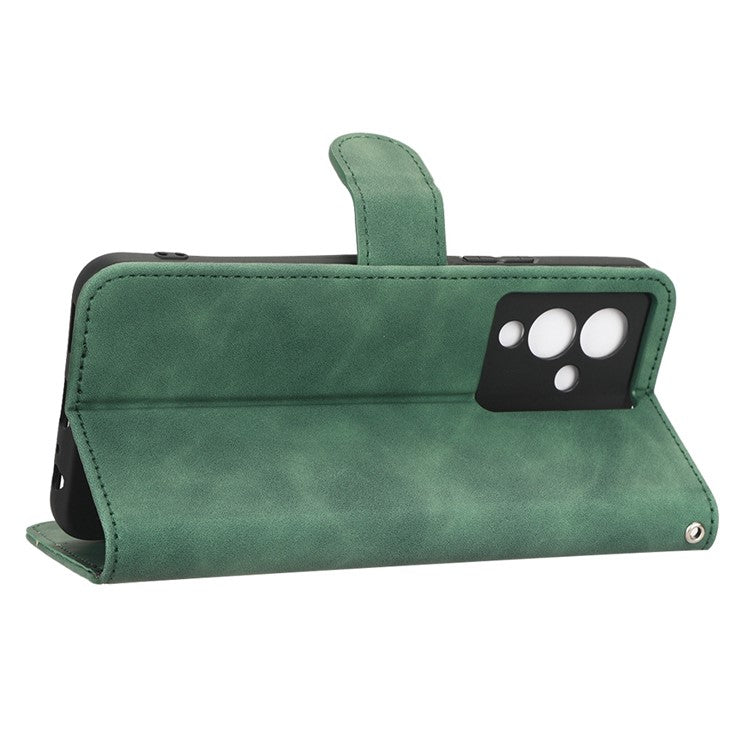 For Infinix Note 12 5G Skin-Touch Feeling Wallet Stand Phone Case PU Leather Full Protection Magnetic Clasp Cover - Green