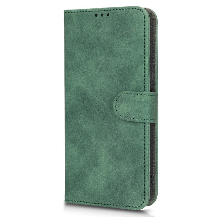 For Infinix Note 12 5G Skin-Touch Feeling Wallet Stand Phone Case PU Leather Full Protection Magnetic Clasp Cover - Green