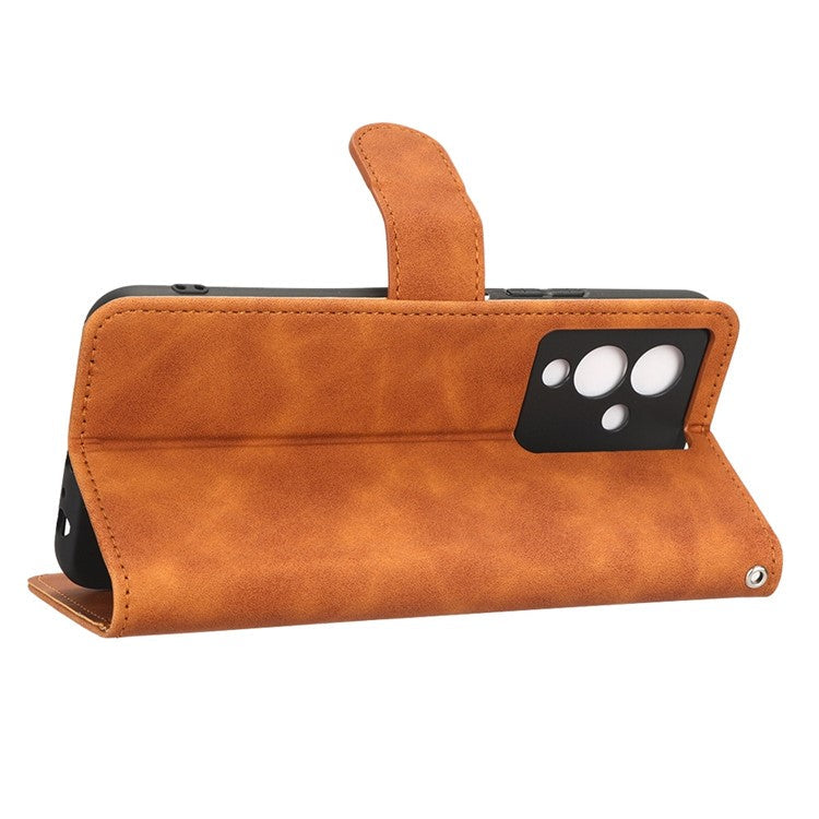 For Infinix Note 12 5G Skin-Touch Feeling Wallet Stand Phone Case PU Leather Full Protection Magnetic Clasp Cover - Brown