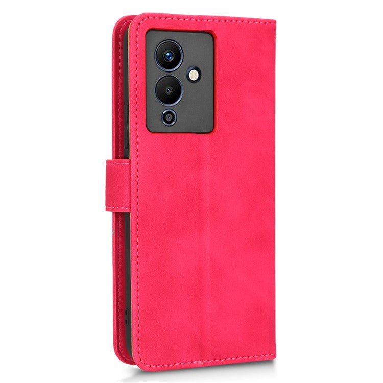 For Infinix Note 12 5G Skin-Touch Feeling Wallet Stand Phone Case PU Leather Full Protection Magnetic Clasp Cover - Red