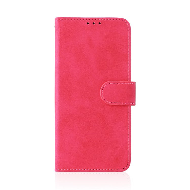Skin-Touch Feeling Phone Case for Infinix Hot 12 Pro 4G, Wallet Stand Flip Anti-Scratch PU Leather+TPU Cover - Rose
