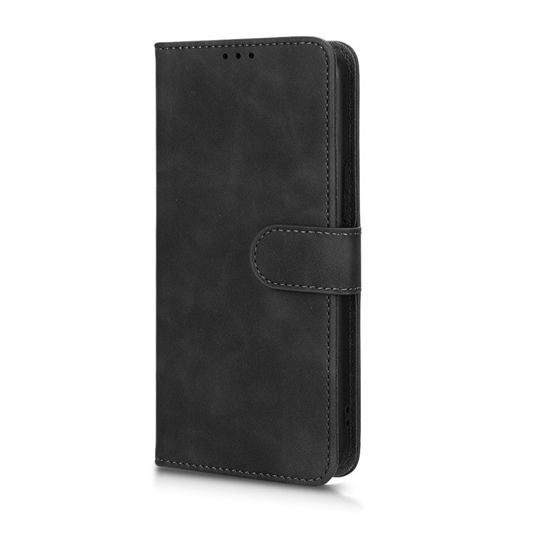 PU Leather Phone Cover for Infinix Note 11, Skin-Touch Feeling Wallet Stand Phone Shell Flip Protection Case - Black