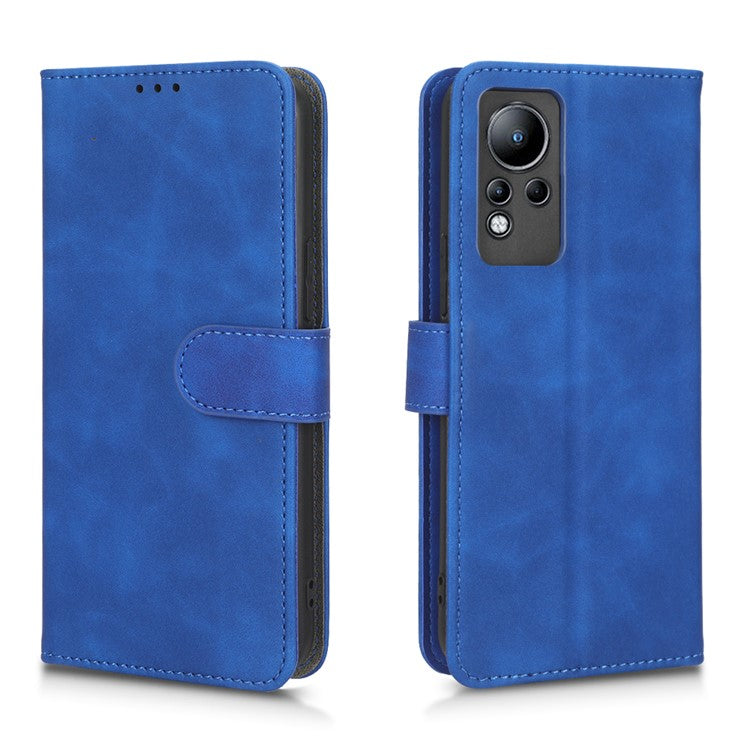 PU Leather Phone Cover for Infinix Note 11, Skin-Touch Feeling Wallet Stand Phone Shell Flip Protection Case - Blue