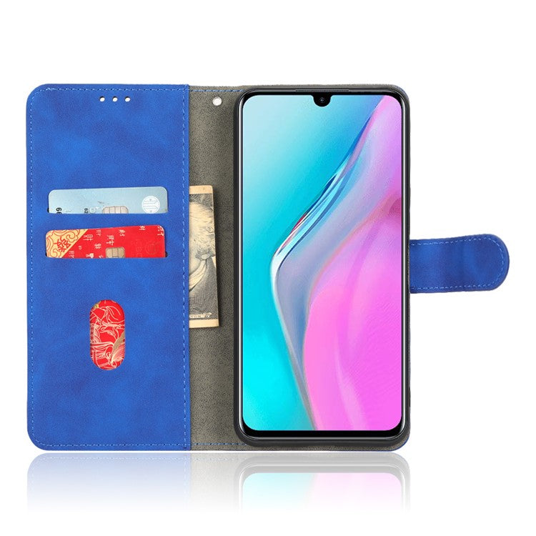PU Leather Phone Cover for Infinix Note 11, Skin-Touch Feeling Wallet Stand Phone Shell Flip Protection Case - Blue