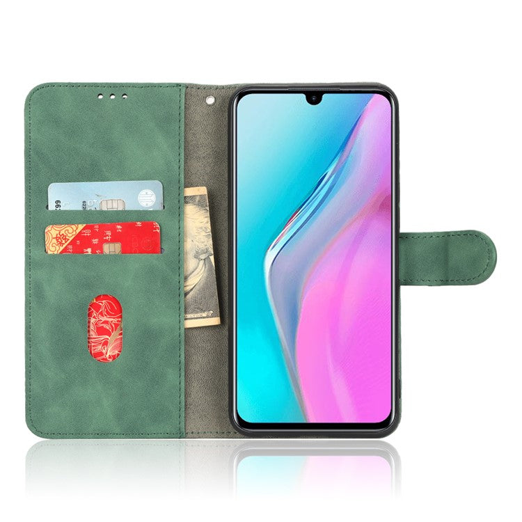 PU Leather Phone Cover for Infinix Note 11, Skin-Touch Feeling Wallet Stand Phone Shell Flip Protection Case - Green