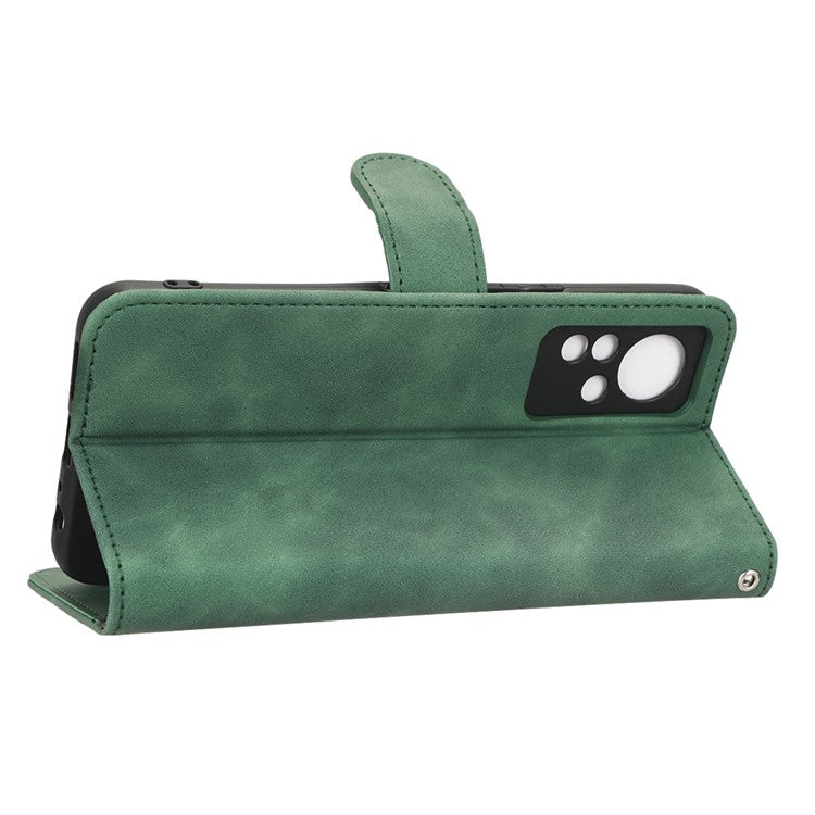 PU Leather Phone Cover for Infinix Note 11, Skin-Touch Feeling Wallet Stand Phone Shell Flip Protection Case - Green