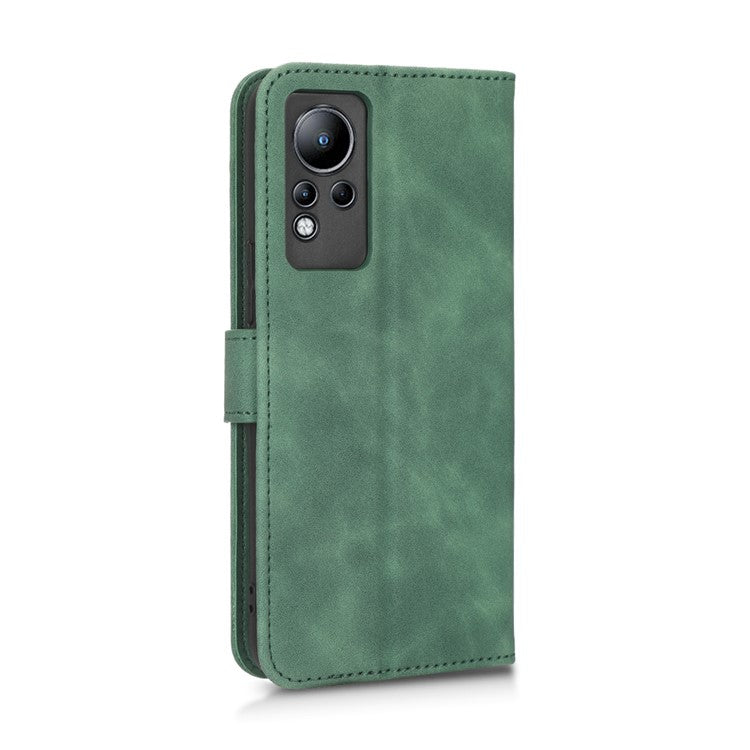 PU Leather Phone Cover for Infinix Note 11, Skin-Touch Feeling Wallet Stand Phone Shell Flip Protection Case - Green
