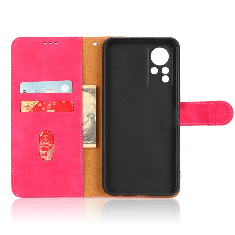 PU Leather Phone Cover for Infinix Note 11, Skin-Touch Feeling Wallet Stand Phone Shell Flip Protection Case - Rose
