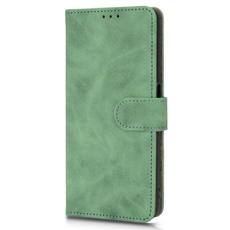 For Oppo A57e 4G / A57s 4G / A57 4G / A77 4G / OnePlus Nord N20 SE 4G Skin-touch Phone Case PU Leather Wallet Stand Shockproof Cover - Green