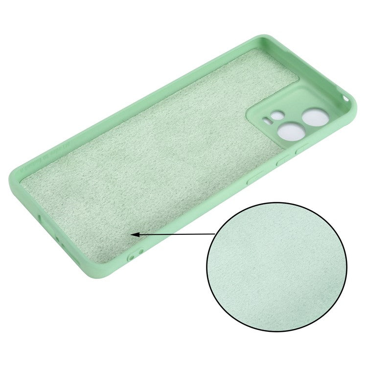 For Motorola Moto S30 Pro 5G / Edge 30 Fusion 5G Liquid Silicone Cell Phone Case Anti-scratch Soft Lining Protective Cover with Strap - Green
