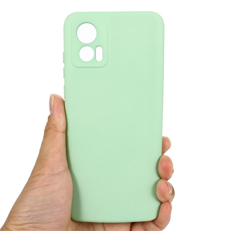 For Motorola Edge 30 Neo 5G / Edge 30 Lite Anti-scratch Liquid Silicone Cell Phone Case Shockproof Protective Cover with Strap - Green