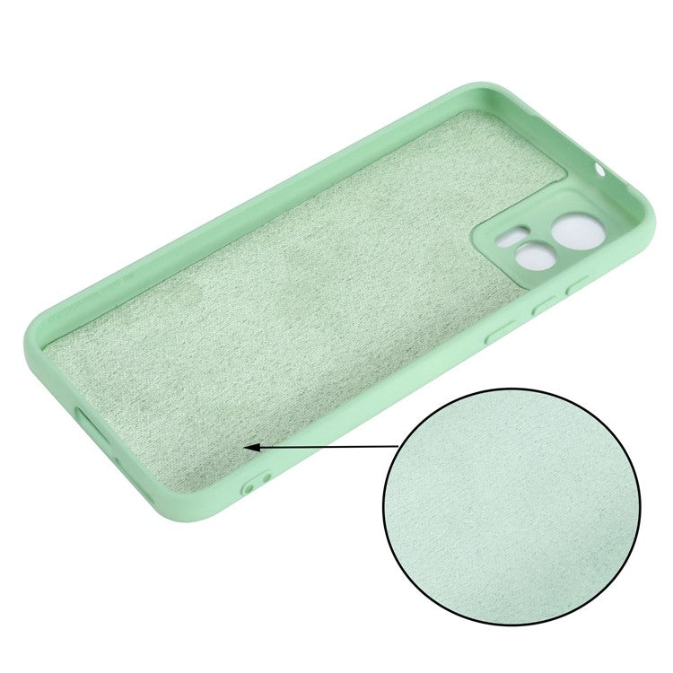 For Motorola Edge 30 Neo 5G / Edge 30 Lite Anti-scratch Liquid Silicone Cell Phone Case Shockproof Protective Cover with Strap - Green