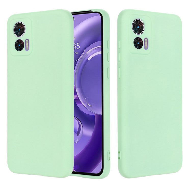 For Motorola Edge 30 Neo 5G / Edge 30 Lite Anti-scratch Liquid Silicone Cell Phone Case Shockproof Protective Cover with Strap - Green