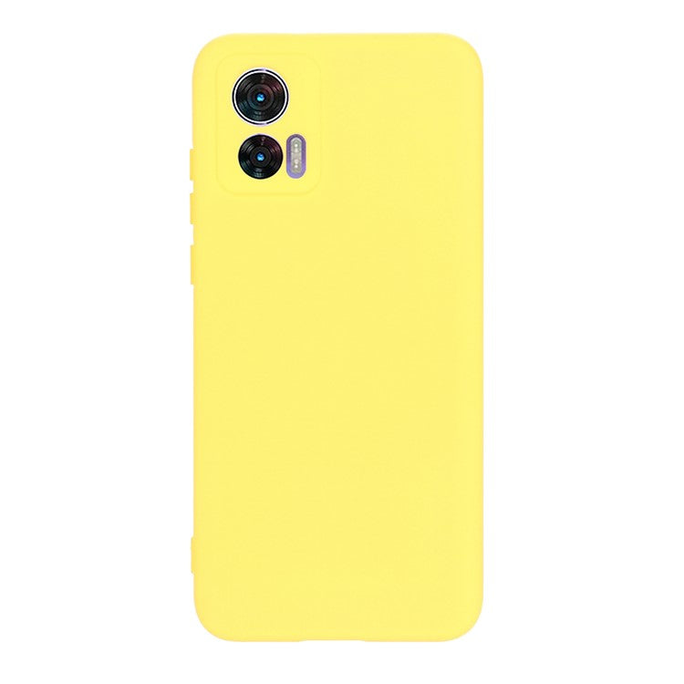 For Motorola Edge 30 Neo 5G / Edge 30 Lite Anti-scratch Liquid Silicone Cell Phone Case Shockproof Protective Cover with Strap - Yellow