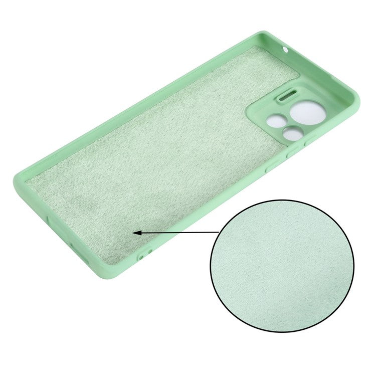 For Motorola Moto X30 Pro 5G / Edge 30 Ultra 5G Liquid Silicone Soft Touch Case Microfiber Lining Camera Protection Phone Cover with Strap - Green