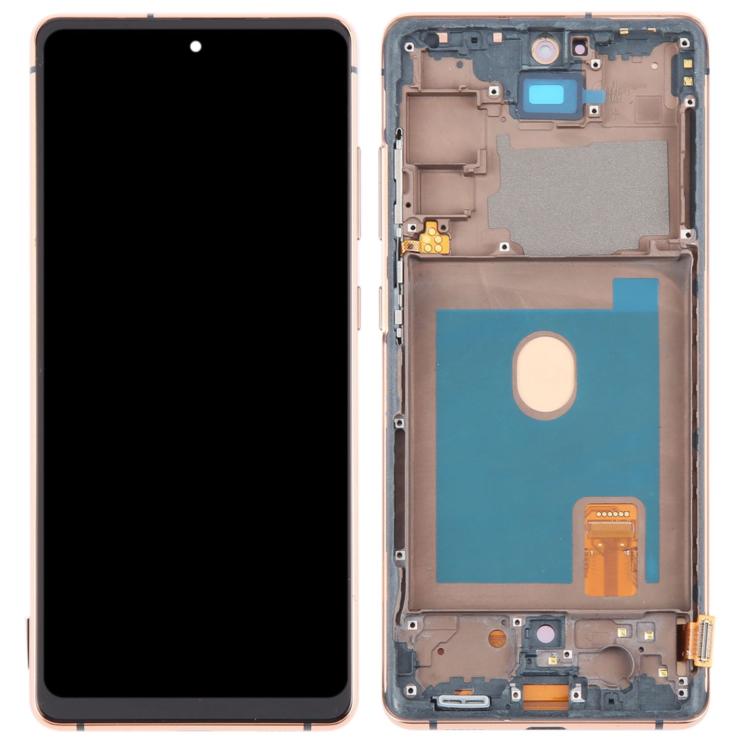 For Samsung Galaxy S20 FE G780 / S20 FE 5G G781 Grade C OLED Screen and Digitizer Assembly + Frame (Without Logo) - Gold