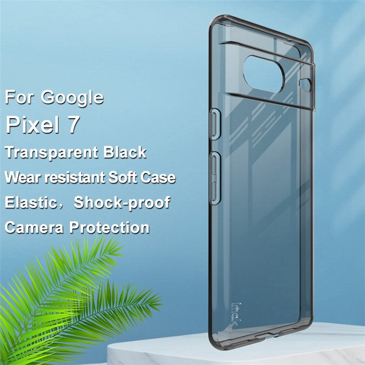 IMAK UX-5 Series for Google Pixel 7 5G Flexible TPU Phone Shell Super Clear Anti-dust Phone Case - Transparent Black