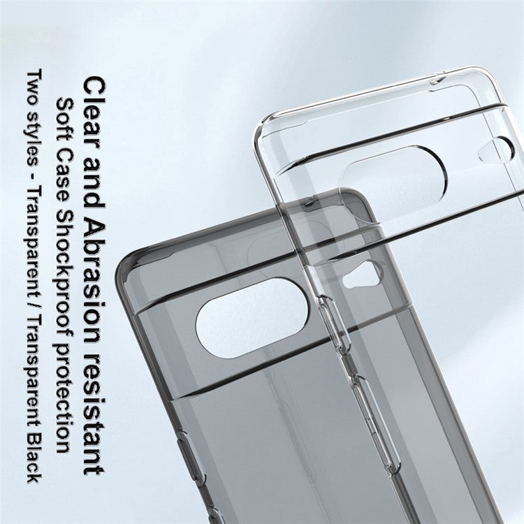 IMAK UX-5 Series for Google Pixel 7 5G Flexible TPU Phone Shell Super Clear Anti-dust Phone Case - Transparent Black