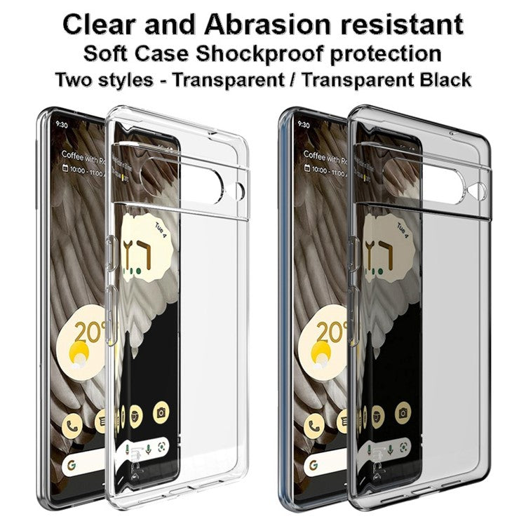 IMAK UX-5 Series for Google Pixel 7 Pro 5G Clear Anti-dust Phone Case Anti-scratch Flexible TPU Phone Shell - Transparent