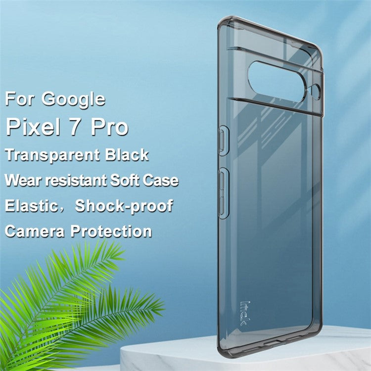 IMAK UX-5 Series for Google Pixel 7 Pro 5G Clear Anti-dust Phone Case Anti-scratch Flexible TPU Phone Shell - Transparent Black