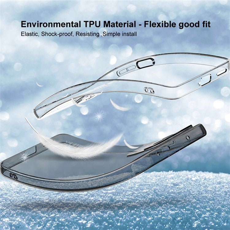 IMAK UX-5 Series for Google Pixel 7 Pro 5G Clear Anti-dust Phone Case Anti-scratch Flexible TPU Phone Shell - Transparent Black