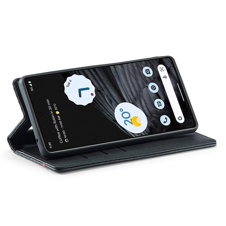 LC.IMEEKE for Google Pixel 7 Pro 5G Carbon Fiber Texture PU Leather Flip Folio Case Stand Magnetic Absorption Wallet Phone Cover - Horizontal Stripe