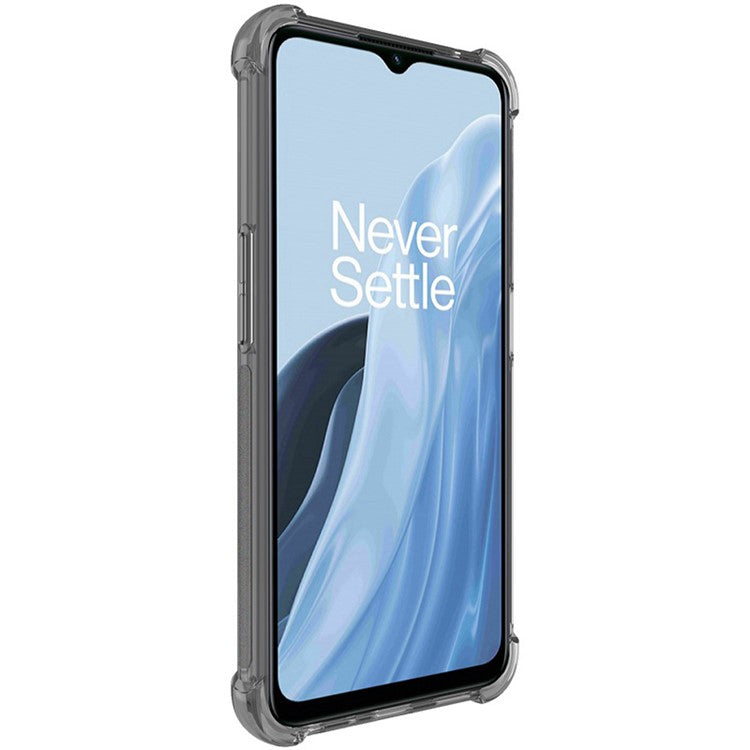 IMAK For OnePlus Nord N300 5G Drop Protection Phone Shell Four Corner Airbag Shockproof Phone Case Flexible TPU Cover - Transparent Black