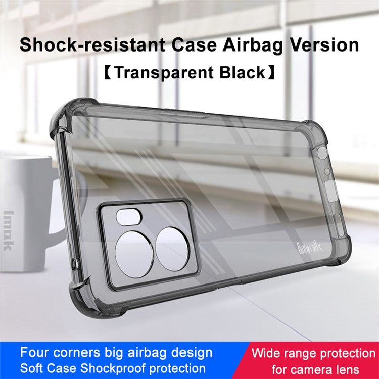 IMAK For OnePlus Nord N300 5G Drop Protection Phone Shell Four Corner Airbag Shockproof Phone Case Flexible TPU Cover - Transparent Black