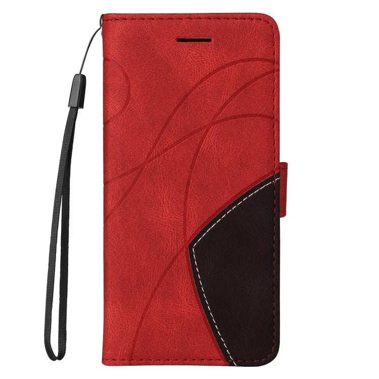 KT Leather Series-1 for Motorola Moto X30 Pro 5G / Edge 30 Ultra 5G Anti-drop Dual-color Splicing PU Leather Phone Case Stand Wallet Cover - Red