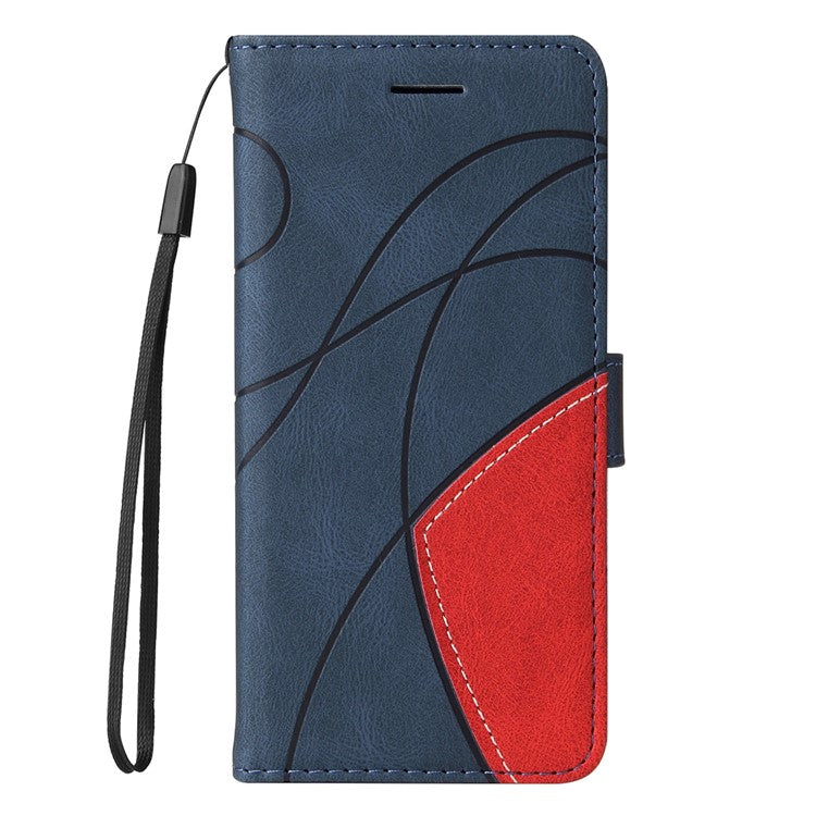 KT Leather Series-1 for Motorola Moto X30 Pro 5G / Edge 30 Ultra 5G Anti-drop Dual-color Splicing PU Leather Phone Case Stand Wallet Cover - Blue