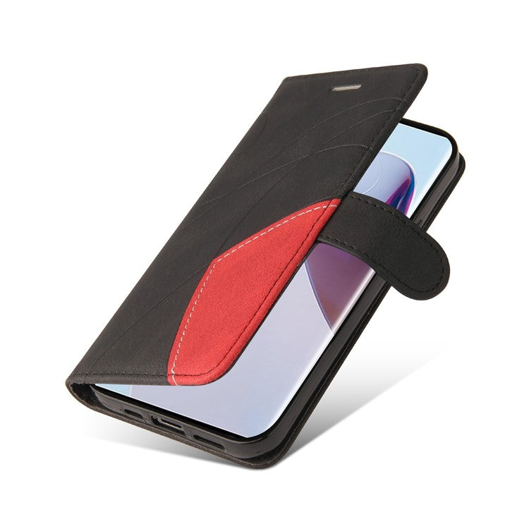 KT Leather Series-1 for Motorola Moto X30 Pro 5G / Edge 30 Ultra 5G Anti-drop Dual-color Splicing PU Leather Phone Case Stand Wallet Cover - Black