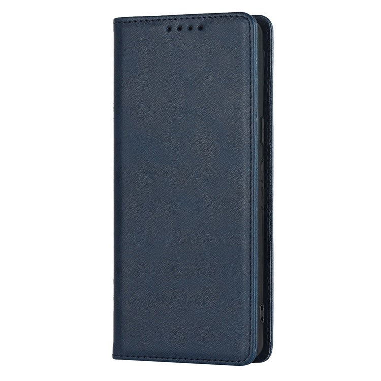 For Google Pixel 7 5G Phone Case Calf Texture Wallet Case Stand Magnetic Absorption All-Inclusive Shockproof Phone Cover - Dark Blue