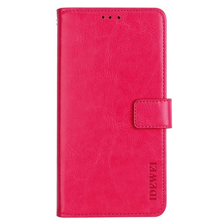 IDEWEI For Samsung Galaxy A23 4G / A23 5G (Global Version) Anti-scratch PU Leather Flip Stand Wallet Cover Crazy Horse Texture Phone Protective Case - Rose