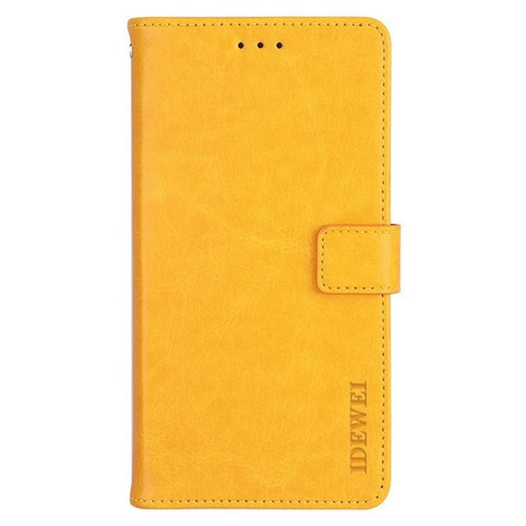 IDEWEI For Motorola Edge 30 Ultra 5G / Moto X30 Pro 5G Phone Protective Case Crazy Horse Texture Anti-scratch PU Leather Flip Stand Wallet Cover - Yellow