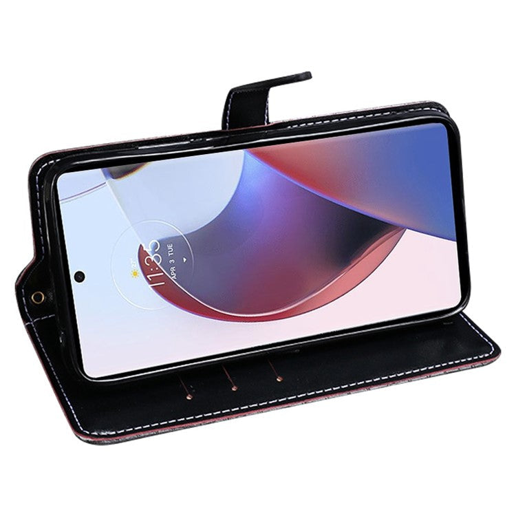 IDEWEI For Motorola Edge 30 Ultra 5G / Moto X30 Pro 5G Crocodile Texture PU Leather Phone Shockproof Case Smartphone Flip Stand Wallet Cover - Black