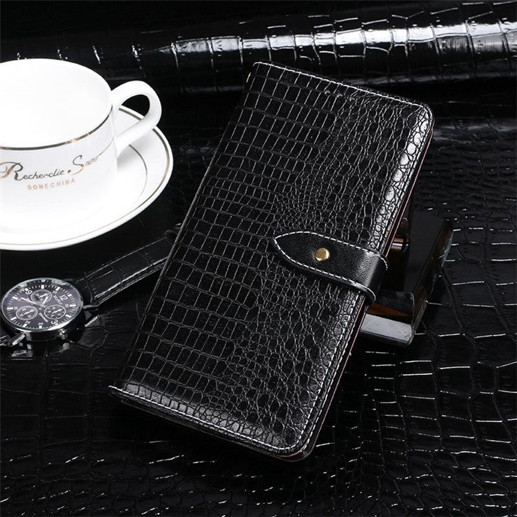 IDEWEI For Motorola Edge 30 Ultra 5G / Moto X30 Pro 5G Crocodile Texture PU Leather Phone Shockproof Case Smartphone Flip Stand Wallet Cover - Black