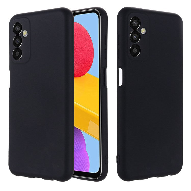 Shockproof Slim Case for Samsung Galaxy F13 4G Liquid Silicone Phone Cover Anti-Drop Protective Case with Strap - Black