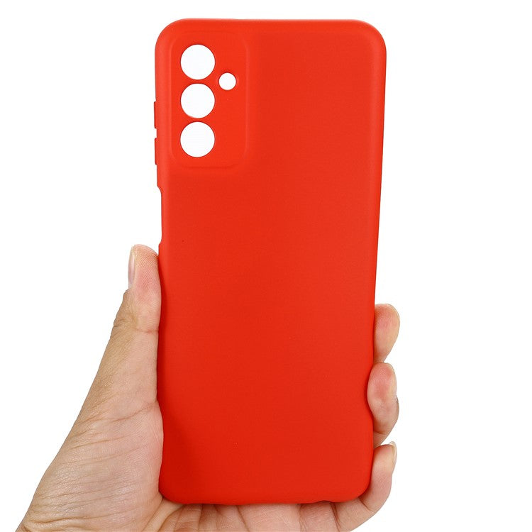 Shockproof Slim Case for Samsung Galaxy F13 4G Liquid Silicone Phone Cover Anti-Drop Protective Case with Strap - Red