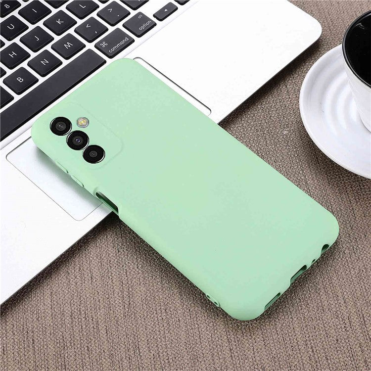 Shockproof Slim Case for Samsung Galaxy F13 4G Liquid Silicone Phone Cover Anti-Drop Protective Case with Strap - Green