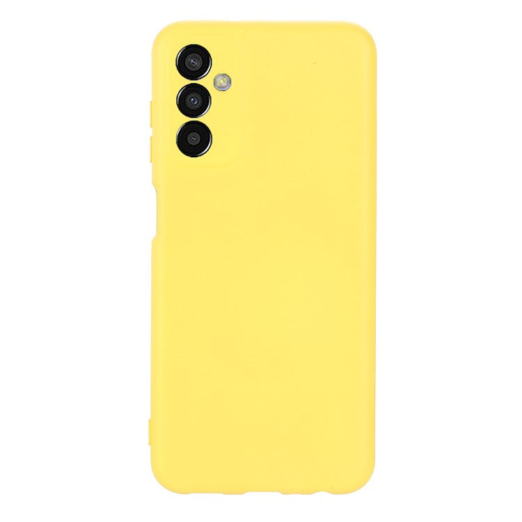 Shockproof Slim Case for Samsung Galaxy F13 4G Liquid Silicone Phone Cover Anti-Drop Protective Case with Strap - Yellow
