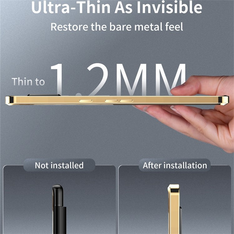 For Google Pixel 7 Pro 5G Anti-scratch Magnetic Adsorption Matte Phone Cover TPU Back + Metal Edge Integrated Lens Protection Case - Gold